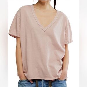 We The Free Light Pink V-Neck Tee